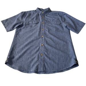 Mojo Sportswear Co. Men's Fishing Shirt Short Sleeve Sz L Blue  Pockets Outdoor